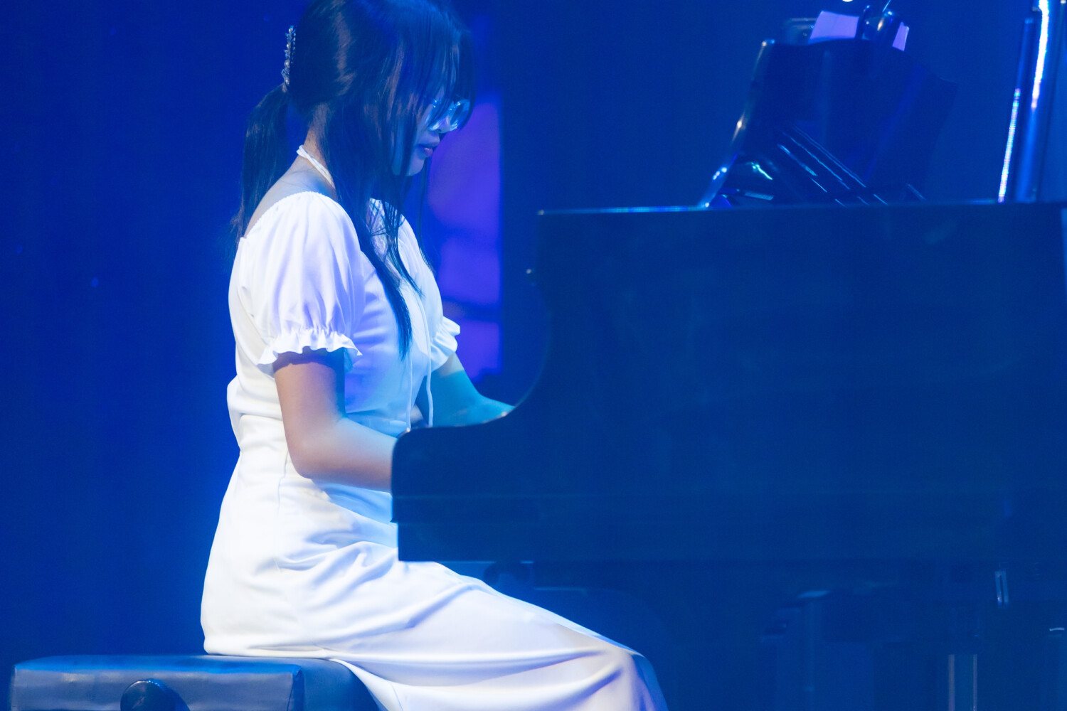 Adult student practicing piano before Annual Concert Notes Studio Solaris Mont Kiara