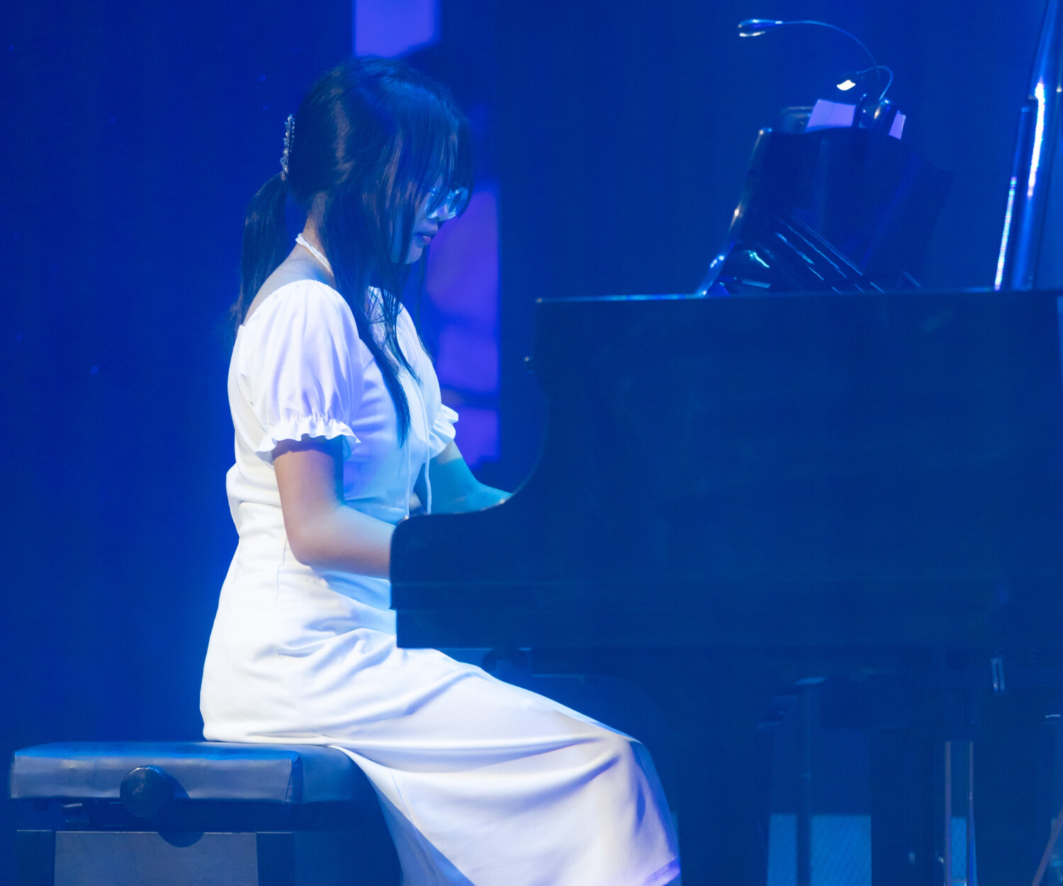 Adult student practicing piano before Annual Concert Notes Studio Solaris Mont Kiara