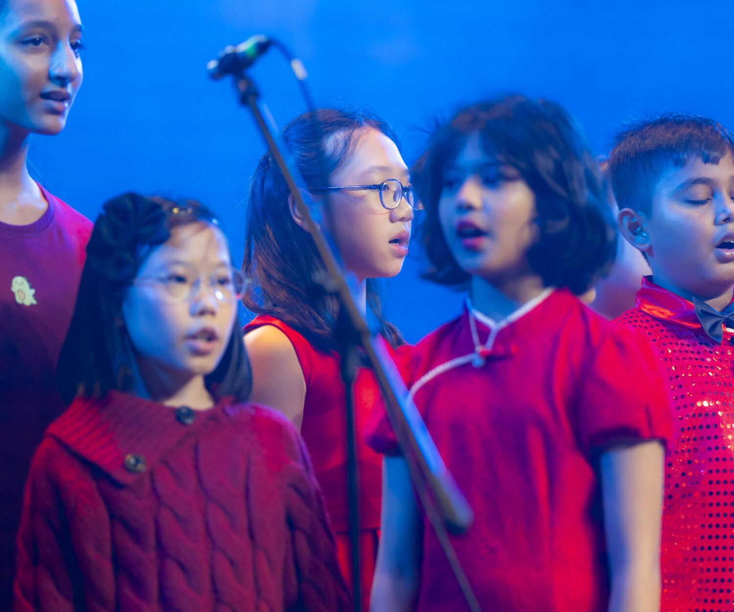 A group of students performing contemporary singing at Notes Studio Annual Concert