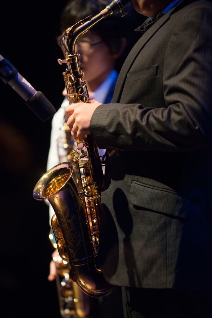 Saxophone students performing in Annual Concert